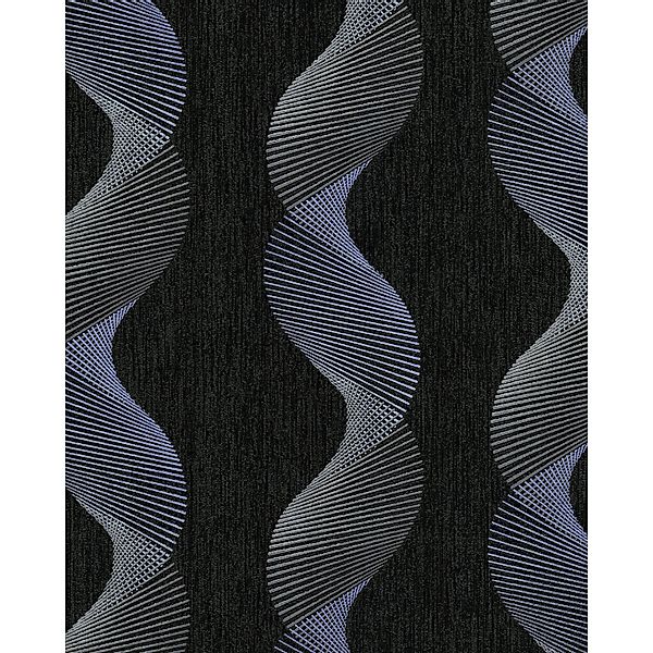 EDEM 85035BR36 Grafik Tapete geschwungene Linien Grau Violett-Blau 0,53 m x günstig online kaufen