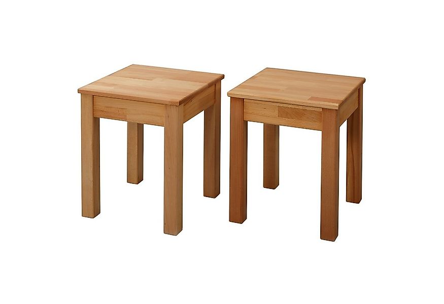 Krok Wood Hocker 2x Hocker Tomas aus Massivholz (Set) günstig online kaufen