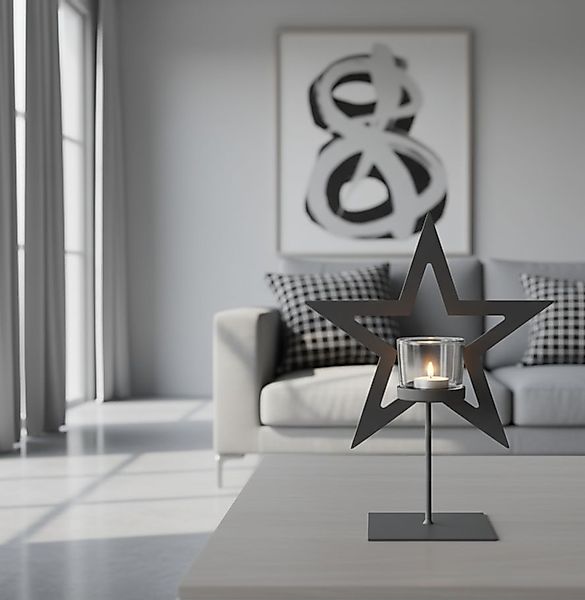 Eisen Windlicht Teelichthalter Stern 45 cm günstig online kaufen