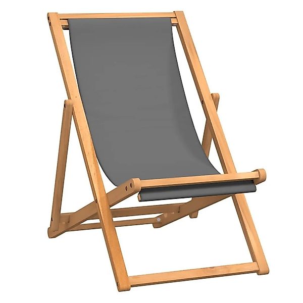 vidaXL Strandstuhl Klappbar Massivholz Teak Grau 47415 günstig online kaufen