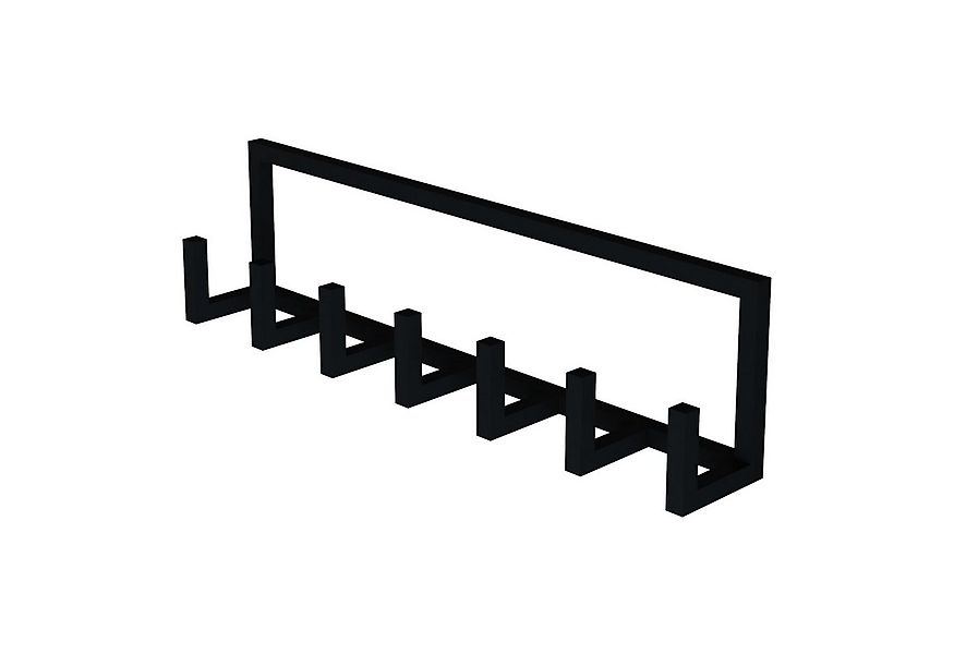en.casa Wandgarderobe, »Lyngen« mit 7 Haken Stahl 75 x 10 x 20 cm Schwarz günstig online kaufen
