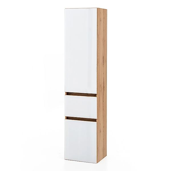 Held Möbel Seitenschrank Pisa 40 cm Weiß-Wotaneiche günstig online kaufen