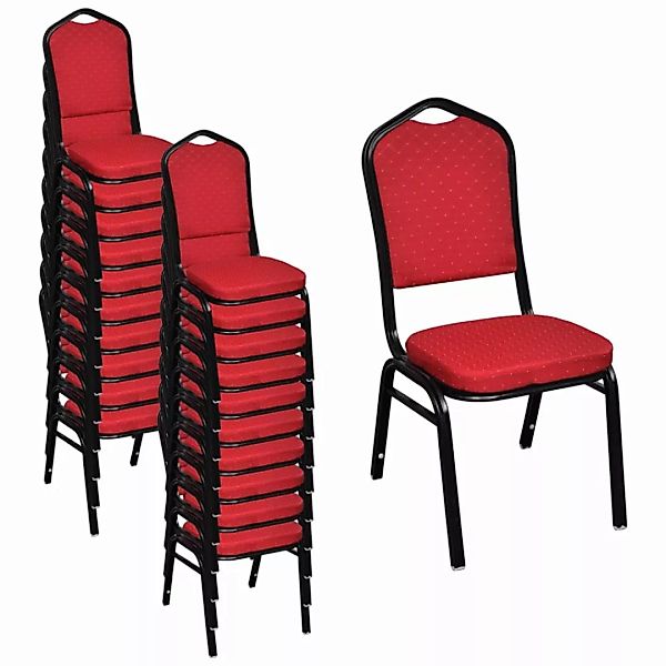 Esszimmerstühle 20 Stk. Stoff Rot günstig online kaufen