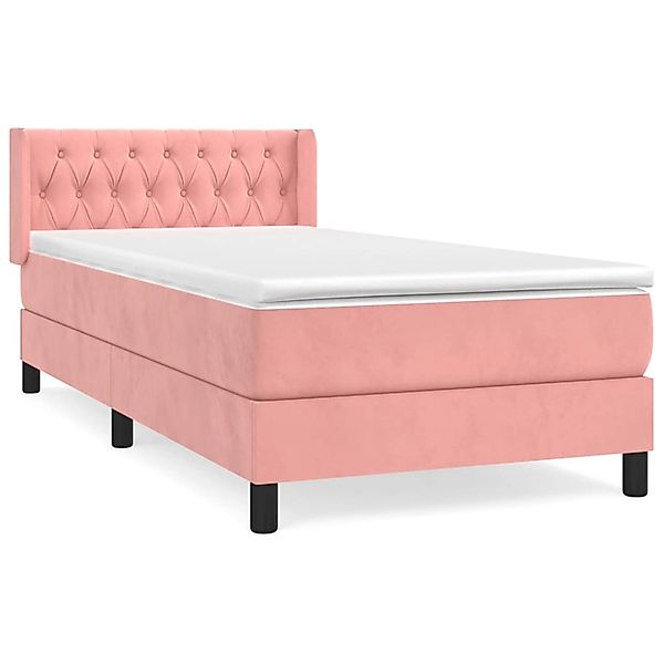vidaXL Boxspringbett mit Matratze Rosa 90x200 cm Samt 3131122 günstig online kaufen