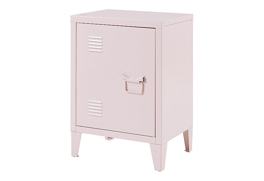 en.casa Nachtschrank »Inari« mit Türgriff rechts Stahl 57 x 40 x 30 cm Rosa günstig online kaufen