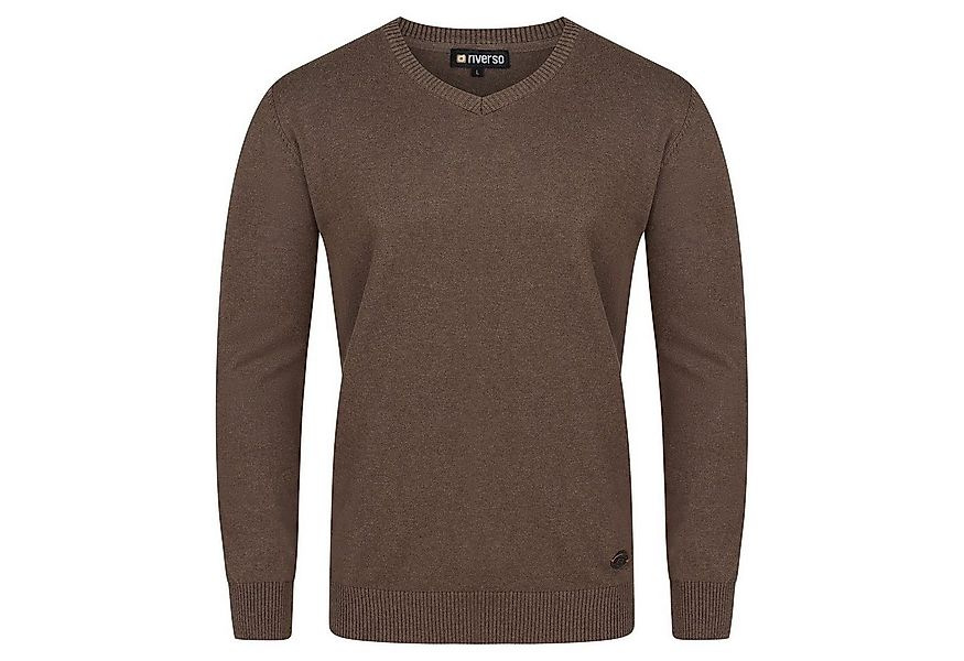 riverso Sweatshirt Herren V-Neck Pullover RIVEmil Regular Fit Organic Cotto günstig online kaufen