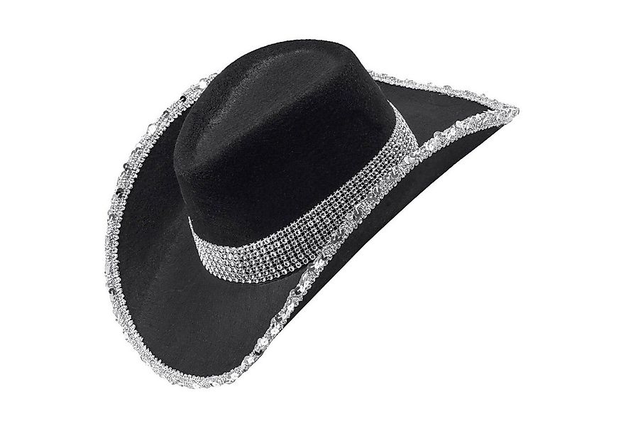 Widmann S.r.l. Kostüm Strass Cowboyhut für Erwachsene, Schwarz günstig online kaufen