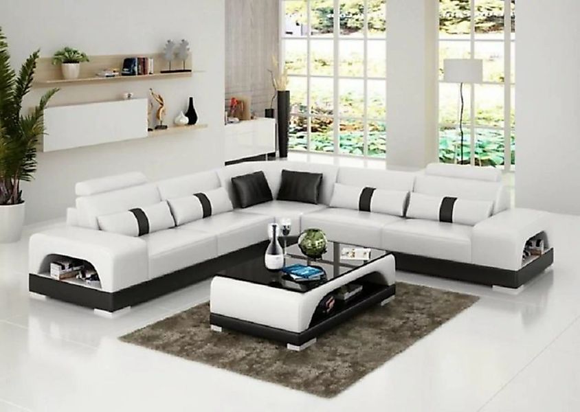 JVmoebel Ecksofa Couch Ecksofa Leder Wohnlandschaft Design Modern Sofa L-Fo günstig online kaufen
