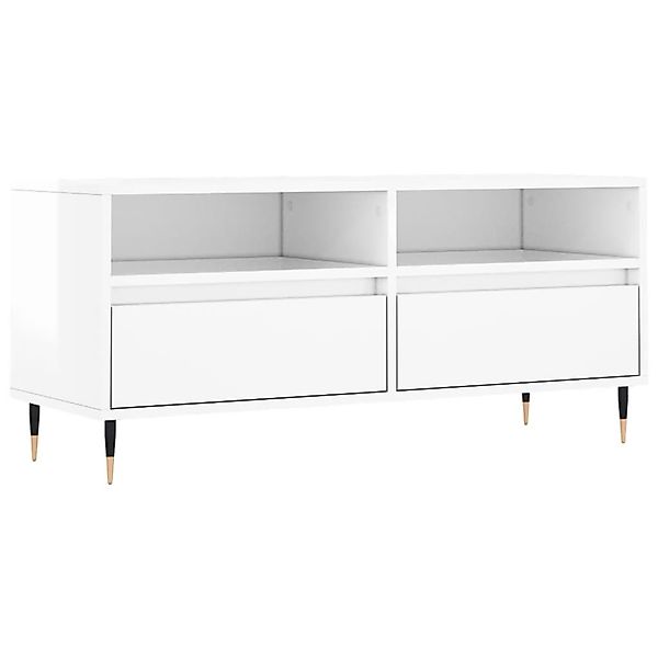 vidaXL TV-Schrank TV-Schrank Hochglanz-Weiß 100x34,5x44,5 cm günstig online kaufen
