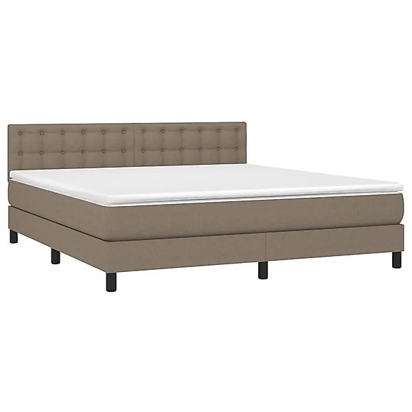 vidaXL Boxspringbett mit Matratze & LED Taupe 160x200 cm Stoff 3133489 günstig online kaufen