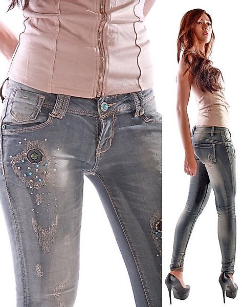 Charis Moda 5-Pocket-Jeans Skinny Jeans mit vielen Applikationen günstig online kaufen