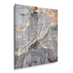 DEQORI Wanduhr 'Elegantes Marmormuster' (Glas Glasuhr günstig online kaufen