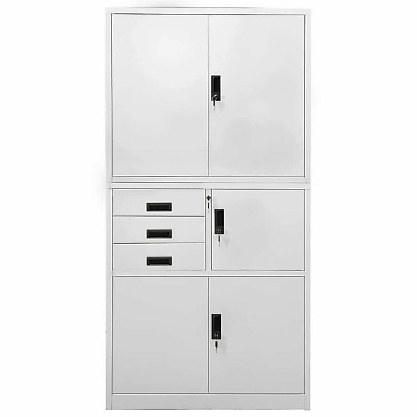 Büroschrank Hellgrau 90x40x180 Cm Stahl günstig online kaufen