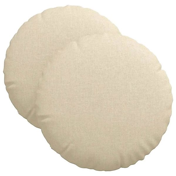 vidaXL Sitzkissen 2 Stk Creme Ø40 x 13 cm Stoff 42014127 günstig online kaufen