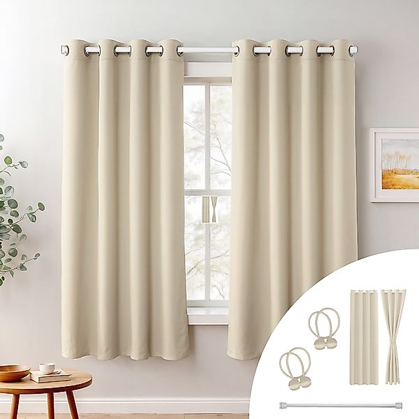 Cozyor Vorhang Set mit 2x Gardine + 2x Vorhanghalter + 1x Gardinenstange oh günstig online kaufen