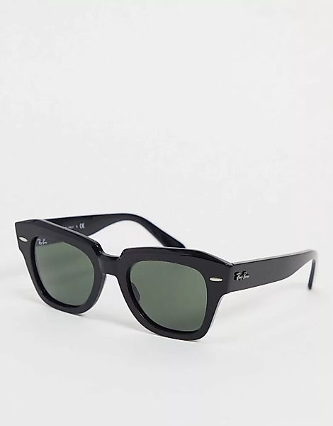 Ray-Ban – Eckige Damen-Sonnenbrille in Schwarz günstig online kaufen