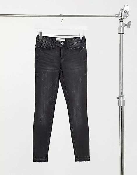 JDY – Jake – Enge Jeans mit hohem Bund in Grau günstig online kaufen