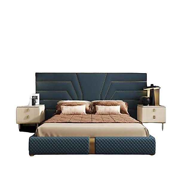 Xlmoebel Bett Luxuriöses Doppelbett 180x200 in Leder-Textil-Design für Schl günstig online kaufen