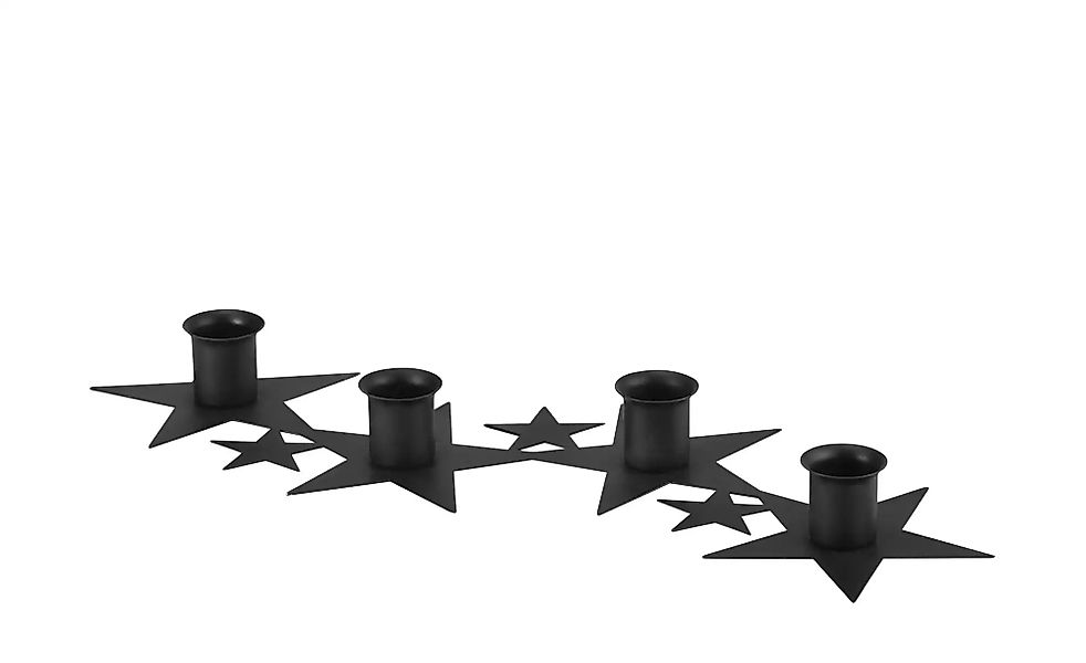 HOME STORY Adventskerzenhalter Sterne   ¦ schwarz ¦ Metall ¦ Maße (cm): B: günstig online kaufen