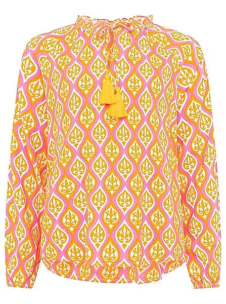 Zwillingsherz Schlupfbluse "Ovale Ranken" Bindeband mit Tasseln, Langarm, V günstig online kaufen