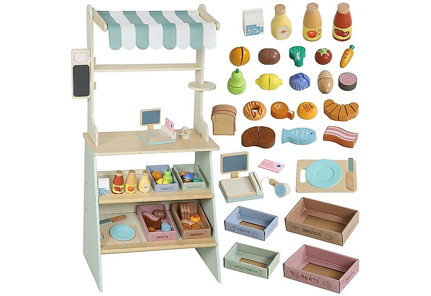 BlingBin Kaufladen Supermarkt mit Kasse Scanner Tafel 34 Spielzubehör Kinde günstig online kaufen