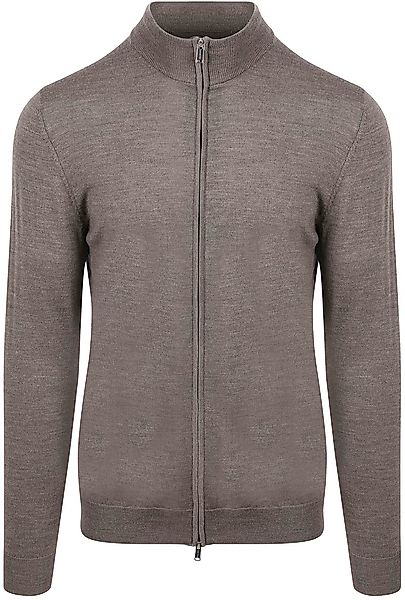 Profuomo Strickjacke Merinowolle Taupe - Größe M günstig online kaufen