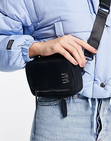 Elle Sport – Mini-Umhängetasche aus Nylon in Schwarz günstig online kaufen