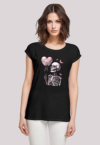 F4NT4STIC T-Shirt "Skelett hält Herzballon", Premium Qualität günstig online kaufen