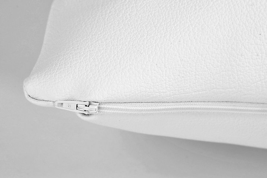 Lycce Dekokissen Kissenhülle 40 x 40 cm Kissenbezug Kunstleder weiß günstig online kaufen