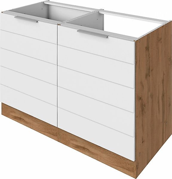 KOCHSTATION Spülenschrank "KS-Luhe" 120 cm breit, hochwertige MDF-Fronten m günstig online kaufen