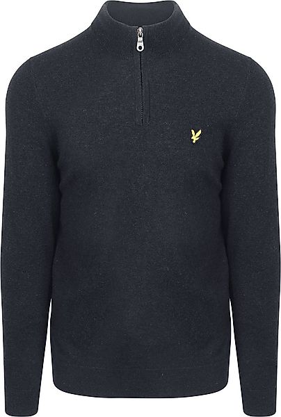 Lyle & Scott Half Zip Pull Merino Lammwolle Navy - Größe L günstig online kaufen