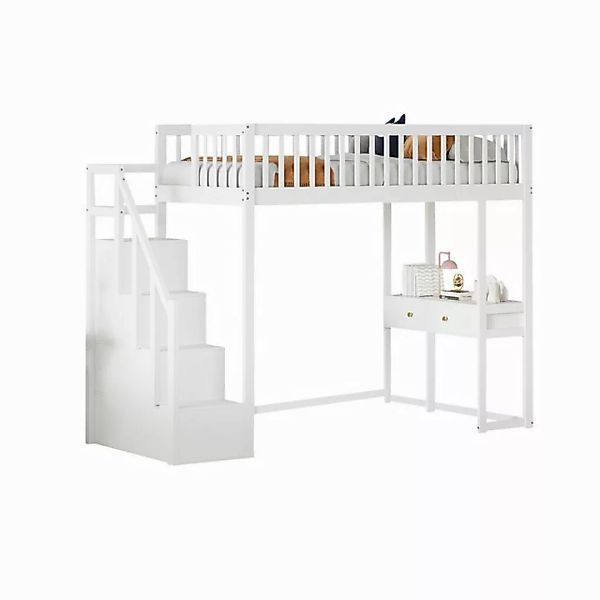 HAUSS SPOLE Kinderbett 90x200 mit Multifunktionstisch, Aufbewahrungstreppe günstig online kaufen