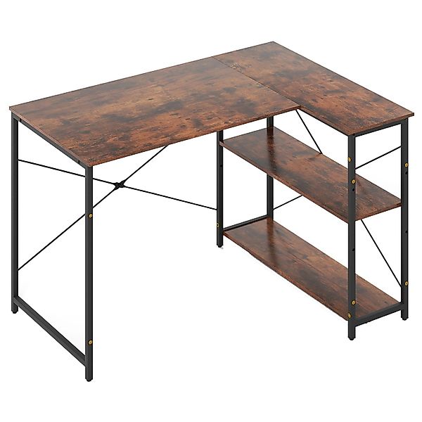 Costway L-förmiger Schreibtisch 118 x 86 x 74 cm Braun günstig online kaufen