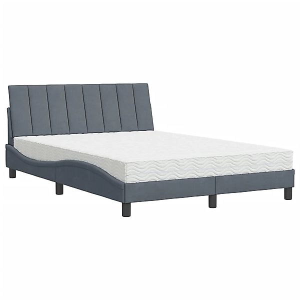 vidaXL Bett mit Matratze Dunkelgrau 120x200 cm Samt2008798 günstig online kaufen