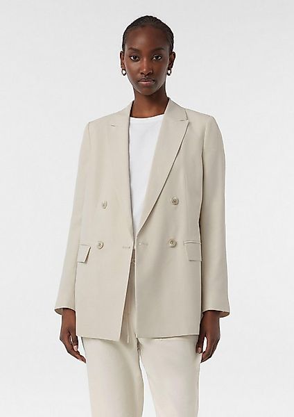 comma Jackenblazer Indoor-Blazer Zweireihiger Blazer mit Logo-Futter günstig online kaufen