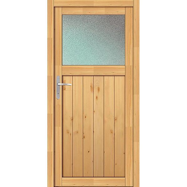 Holz-Nebeneingangstür NET 501-88 Fichte Natur 88 cm x 200 cm Anschlag Links günstig online kaufen