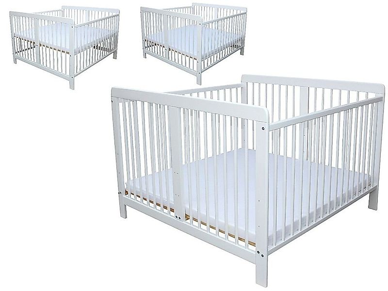 Micoland Kinderbett Zwillingsbett Kinderbett für Zwillinge mit 2 Matratzen günstig online kaufen