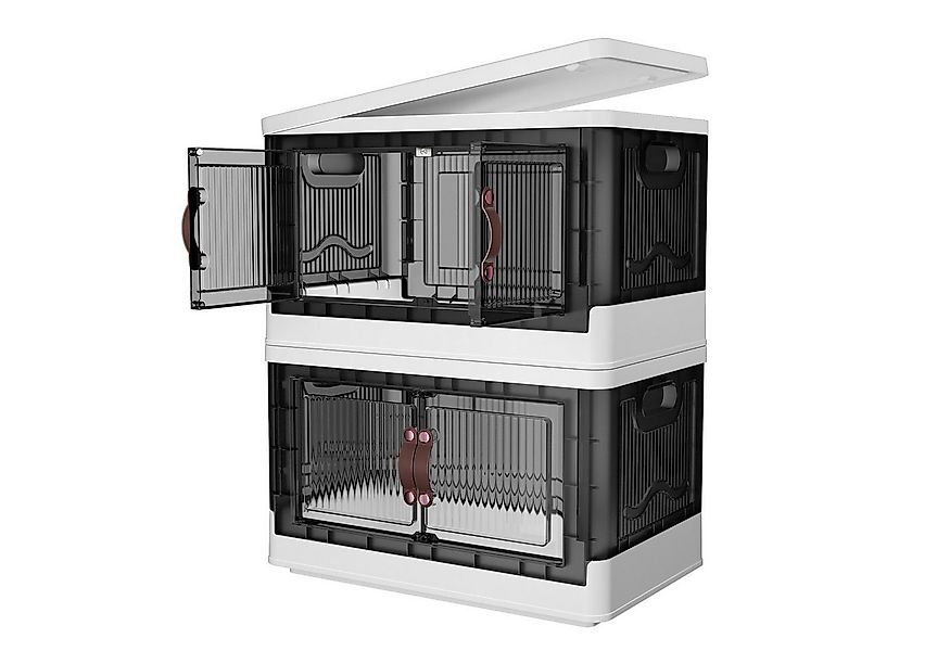 POPOLIC Aufbewahrungsbox Stapelbare Aufbewahrungsbox mit Rädern, Deckel (Ku günstig online kaufen