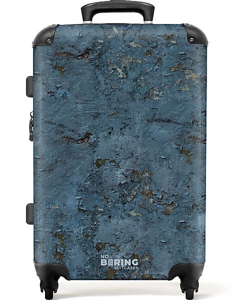 NoBoringSuitcases.com© Hartschalen-Trolley Blau verwitterte Wand mit günstig online kaufen