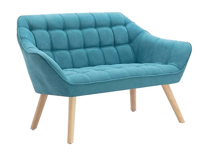 Sofa 2-Sitzer - Stoff - Blau - CASERTA günstig online kaufen