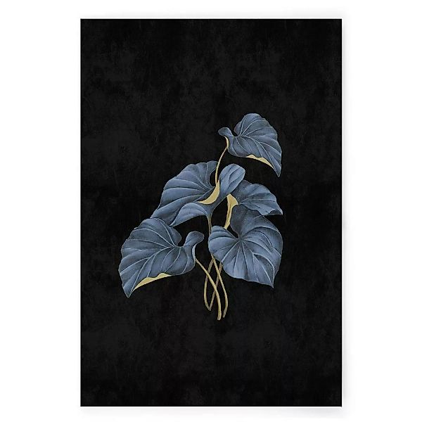 Bricoflor Leinwand Schwarz Bild Mit Blättern Im Botanical Stil Modernes Wan günstig online kaufen