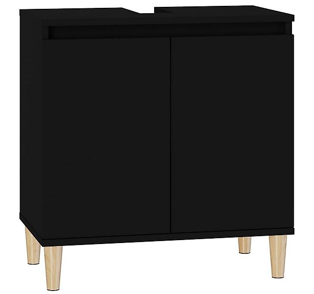 furnicato Waschbeckenschrank Waschbeckenunterschrank Schwarz 58 x 33 x 60 c günstig online kaufen