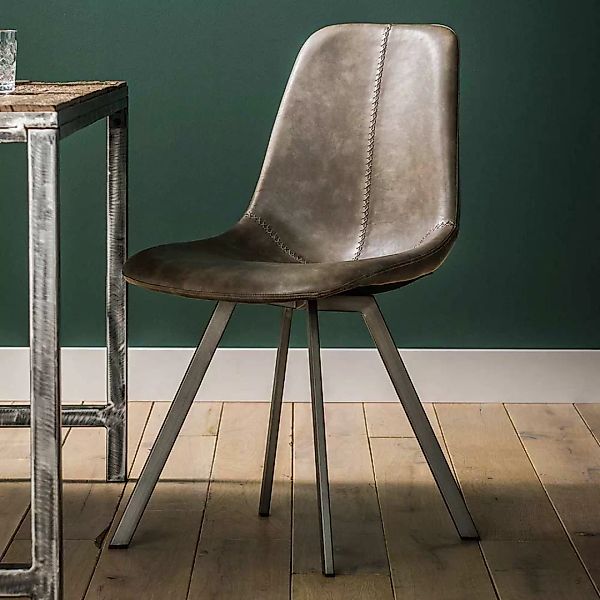 Esstisch Stühle in Taupe Kunstleder modern (4er Set) günstig online kaufen