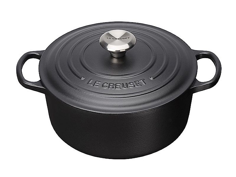 Le Creuset Bräter Signature Rund Gusseisen Schwarz 22cm günstig online kaufen