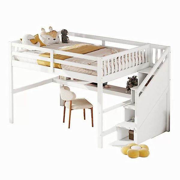 Rutaqian Hochbett 90/140x 200 Kinderhochbett, mit Stauraumschubladen (1-St) günstig online kaufen