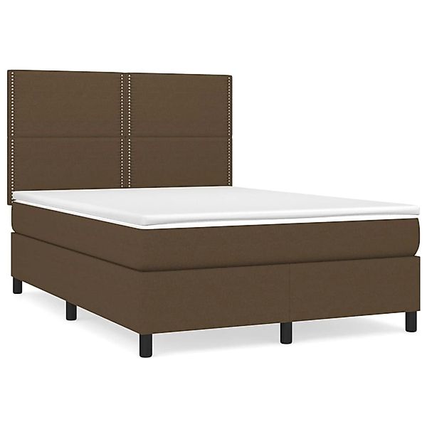 vidaXL Boxspringbett mit Matratze Dunkelbraun 140x200 cm Stoff 3141700 günstig online kaufen