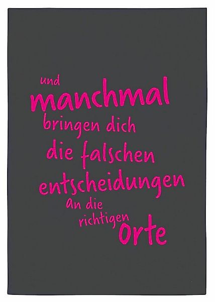 17,30 Hamburg Geschirrtuch Falsche Entscheidungen an richtigen Orte, Grau, günstig online kaufen