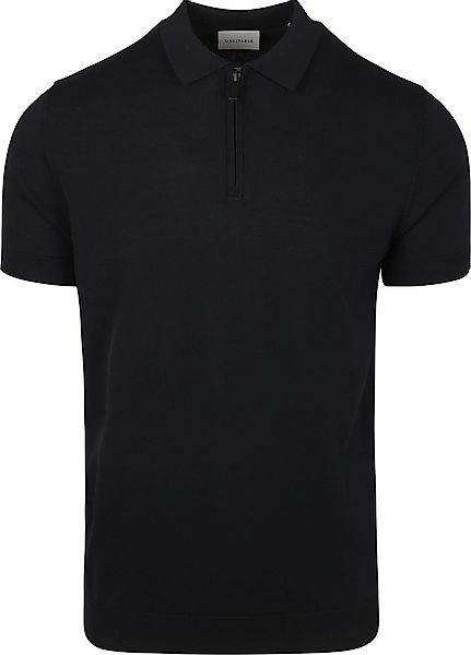 Suitable Knitted Half Zip Poloshirt Navy - Größe XXL günstig online kaufen