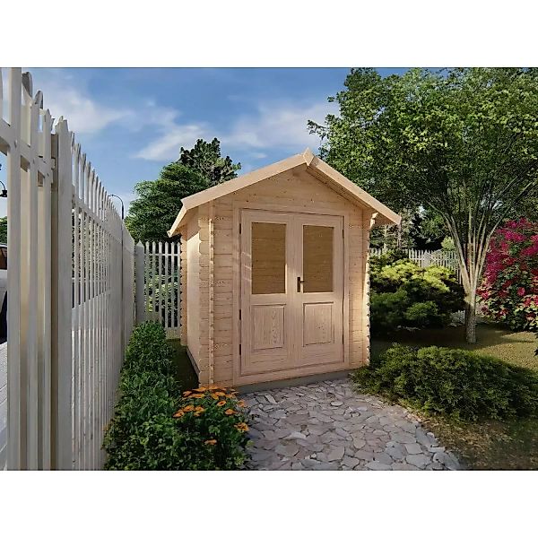 Alpholz Gartenhaus Bedford Satteldach 250 cm x 330 cm Natur günstig online kaufen