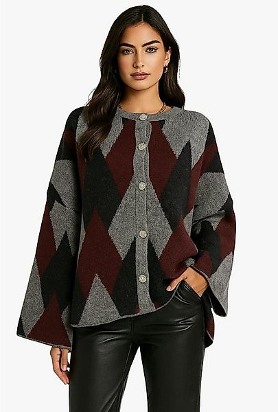 Worldclassca Cardigan WORLDCLASSCA Damen Cardigan Karo Muster Strickjacke K günstig online kaufen